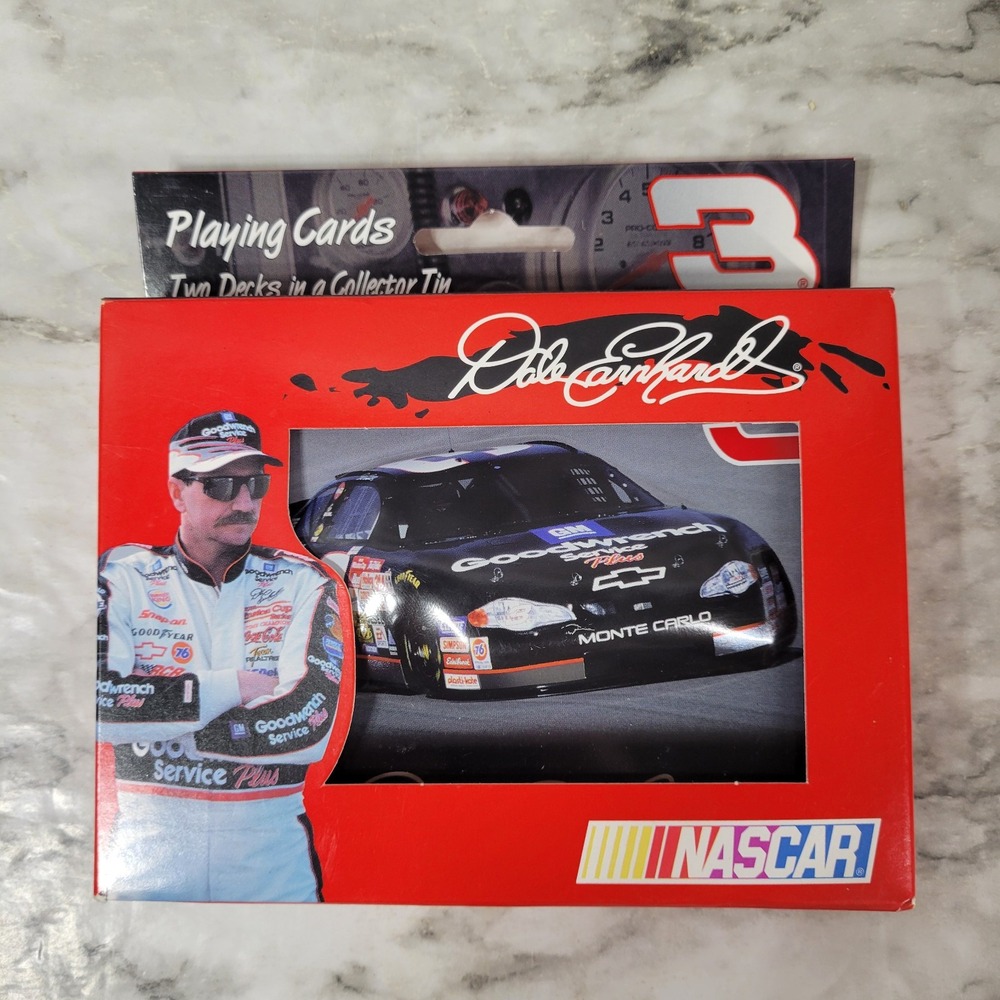 2001 DALE EARNHARDT Playing Cards 2 Sealed Decks In Collectible Tin NASCAR